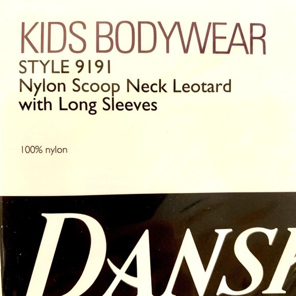 Danskin Childs Long Sleeve Leotard Cobalt Royal Blue Scoop Neck Class M 8-10 - Picture 5 of 7